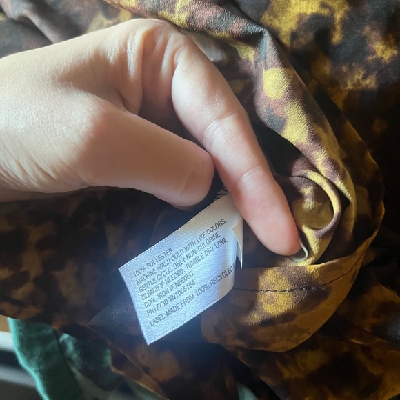 Merona Yellow and Brown Patterned Blouse - Picture 5 of 6